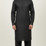 Men's Black Cotton-Blend Shalwar Kameez