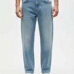 Men Sky Blue Baggy Jeans