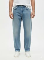 Men Sky Blue Baggy Jeans