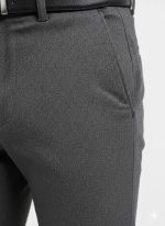 Men’s Modern-Fit Textured Cotton Chinos – Heather Grey - Image 2