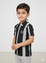Boys’ HUGO BOSS Old-Money Vertical Stripe Polo - Image 2