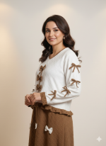 The "Belle" Ribbon Knit Maxi in Mocha - Image 3