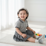 Grey Ribbed Polo & Pleated Skirt Outfit