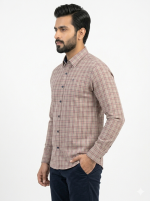 Men’s Slim Fit Plaid Button-Down Shirt – Earth Tone Multi-Check - Image 2