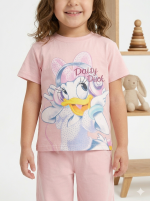 Disney Daisy Duck Girls Pink T-Shirt and Wide-Leg Pants 2-Piece Outfit Set (Sizes 4Y-10Y) - Image 3