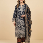 Premium BLACK Embroidered Shalwar Kameez Suit with Embroidered Dupata