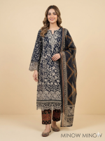 Premium BLACK Embroidered Shalwar Kameez Suit with Embroidered Dupata