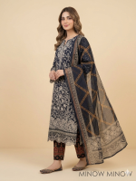 Premium BLACK Embroidered Shalwar Kameez Suit with Embroidered Dupata - Image 3