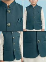 Boys' Teal Blue Formal Waistcoat | Premium Occasion Wear | American Jeans Store - Image 2