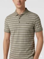 BOSS Men’s Striped Slim-Fit Polo Shirt in Taupe & White – Premium Casual Collection at American Jeans Store
