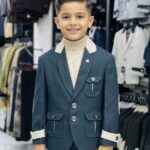 Boys Premium Casual Coat – Teal Blue